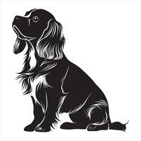 plat illustration de chien silhouette vecteur