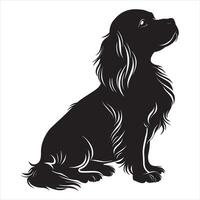 plat illustration de chien silhouette vecteur