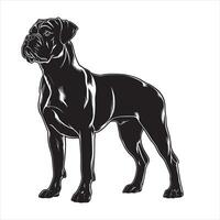 plat illustration de chien silhouette vecteur