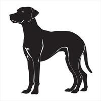 plat illustration de chien silhouette vecteur