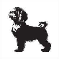 plat illustration de chien silhouette vecteur