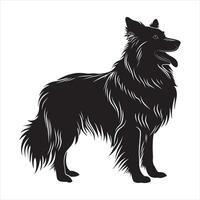 plat illustration de chien silhouette vecteur