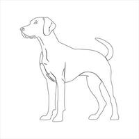 main tiré chien contour illustration vecteur