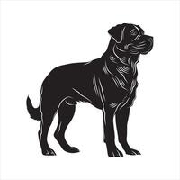 plat illustration de chien silhouette vecteur