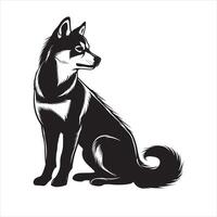 plat illustration de chien silhouette vecteur