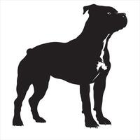 plat illustration de chien silhouette vecteur