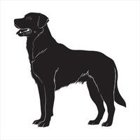 plat illustration de chien silhouette vecteur