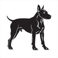 plat illustration de chien silhouette vecteur