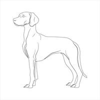 main tiré chien contour illustration vecteur