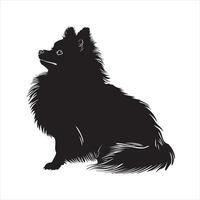 plat illustration de chien silhouette vecteur