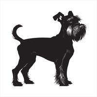 plat illustration de chien silhouette vecteur