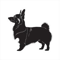 plat illustration de chien silhouette vecteur