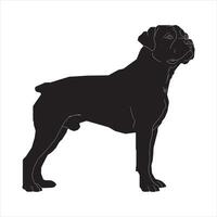 plat illustration de chien silhouette vecteur