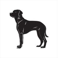 plat illustration de chien silhouette vecteur