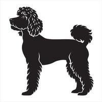 plat illustration de chien silhouette vecteur