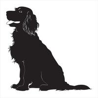 plat illustration de chien silhouette vecteur