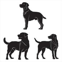 plat illustration de chien silhouette vecteur