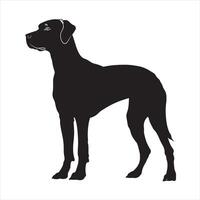 plat illustration de chien silhouette vecteur