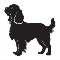 plat illustration de chien silhouette vecteur