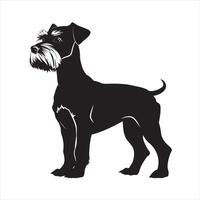 plat illustration de chien silhouette vecteur