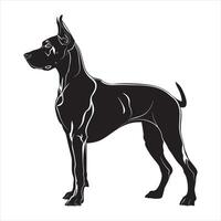 plat illustration de chien silhouette vecteur