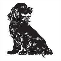 plat illustration de chien silhouette vecteur