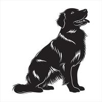 plat illustration de d'or retriever chien silhouette vecteur