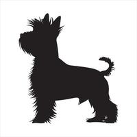 plat illustration de chien silhouette vecteur