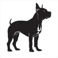 plat illustration de chien silhouette vecteur