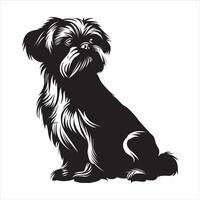 plat illustration de chien silhouette vecteur