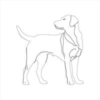 main tiré chien contour illustration vecteur