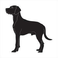 plat illustration de chien silhouette vecteur