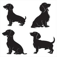 plat illustration de chien silhouette vecteur