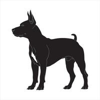 plat illustration de chien silhouette vecteur