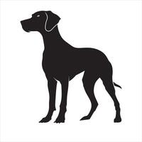 plat illustration de chien silhouette vecteur