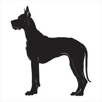 plat illustration de génial Danois chien silhouette vecteur