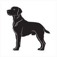 plat illustration de chien silhouette vecteur