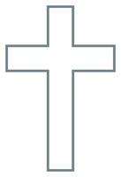 traverser de Christian crucifix. Facile logo icône de Christian symbole de église de Jésus. signe de catholique, religieux et orthodoxe Foi vecteur