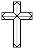 traverser de Christian crucifix. Facile logo icône de Christian symbole de église de Jésus. signe de catholique, religieux et orthodoxe Foi art déco vecteur