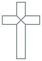 traverser de Christian crucifix. Facile logo icône de Christian symbole de église de Jésus. signe de catholique, religieux et orthodoxe Foi vecteur