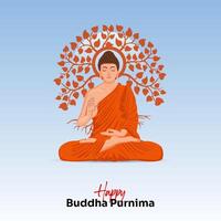 Bouddha purnima, Bouddha jayanti, content vesak journée social médias affiche vecteur