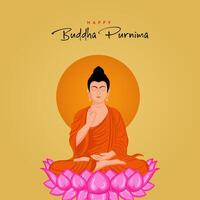 Bouddha purnima, Bouddha jayanti, content vesak journée social médias affiche vecteur