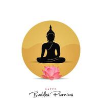 Bouddha purnima, Bouddha jayanti, content vesak journée social médias affiche vecteur