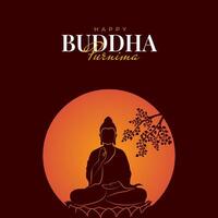 Bouddha purnima, Bouddha jayanti, content vesak journée social médias affiche vecteur