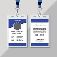 moderne et nettoyer affaires id carte modèle. entreprise moderne affaires id carte conception modèle avec bleu couleur. professionnel id carte conception modèle. entreprise employé id carte modèle. vecteur