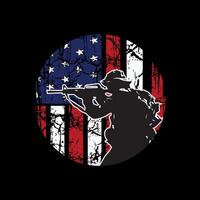 américain drapeau illustration, vétéran, grunge, liberté, isolé sur noir Contexte vecteur