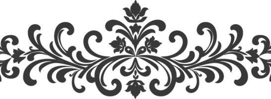 silhouette horizontal ligne diviseur avec baroque ornement noir Couleur seulement vecteur