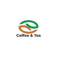 café haricot thé feuille Facile géométrique logo vecteur