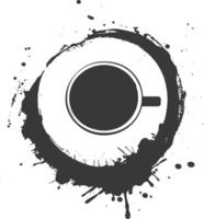 silhouette cercle café tasse tache noir Couleur seulement vecteur