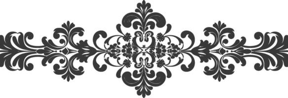 silhouette horizontal ligne diviseur avec baroque ornement noir Couleur seulement vecteur